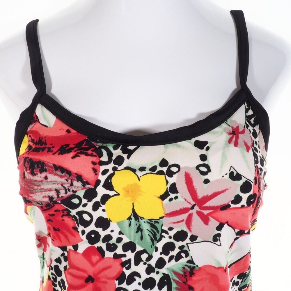 Le Cove Swimsuit Womens Size 12 One Piece Tummy Control Multi Color Floral - Picture 5 of 10